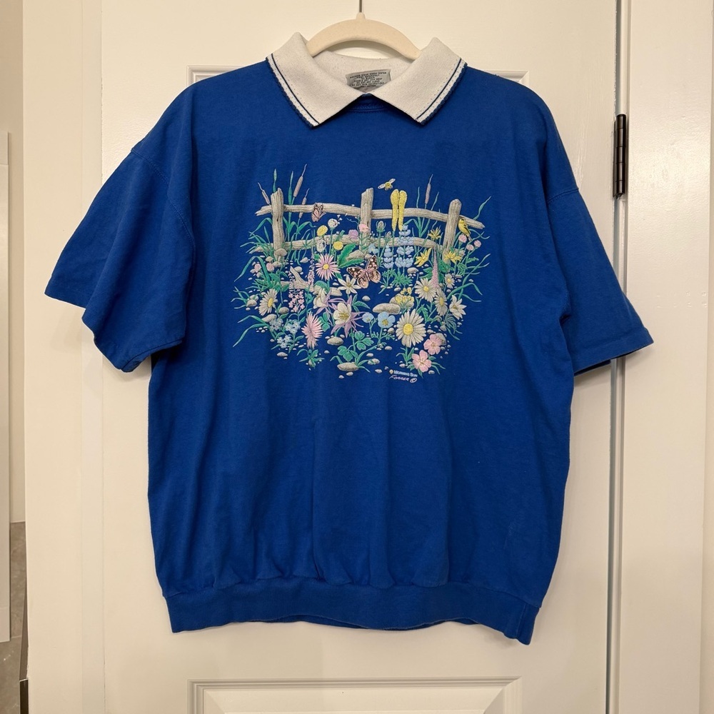 🦋 Vintage 90s Morning Sun Wildflower Meadow Sweatshirt - XL